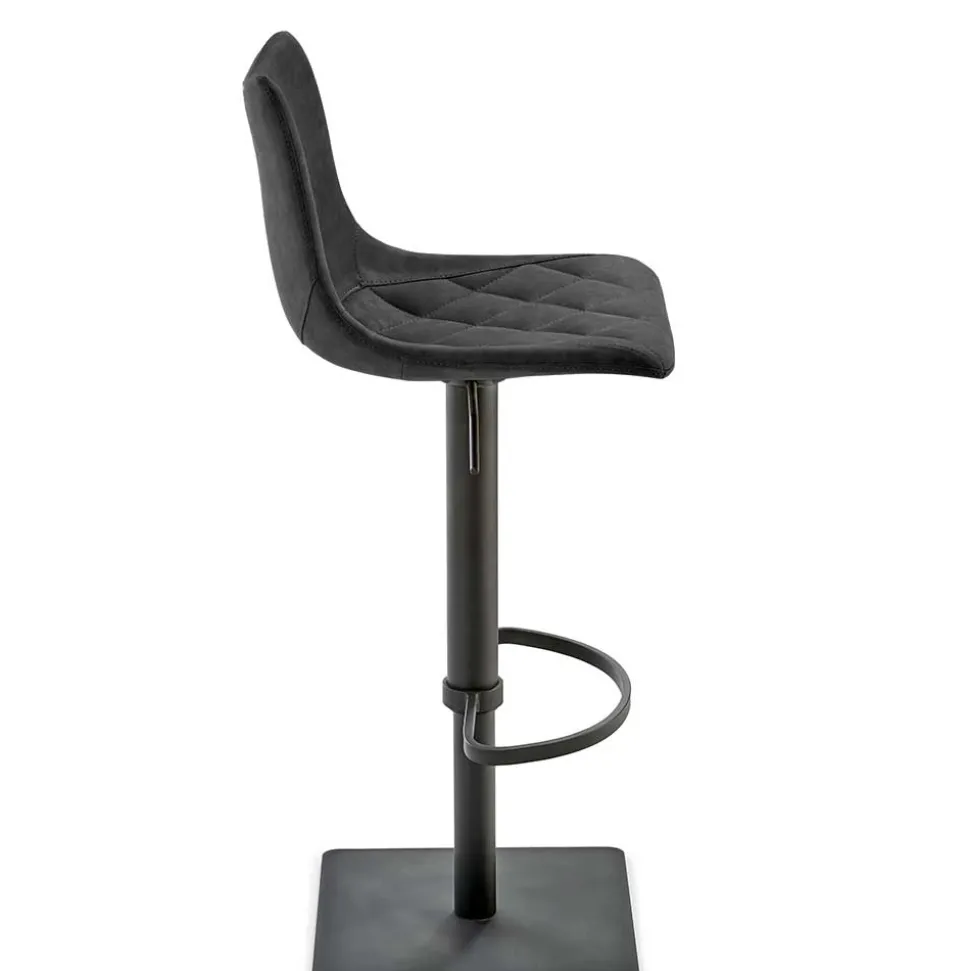 43x110x50 Barhocker mit Lehne in Schwarz - Speranza