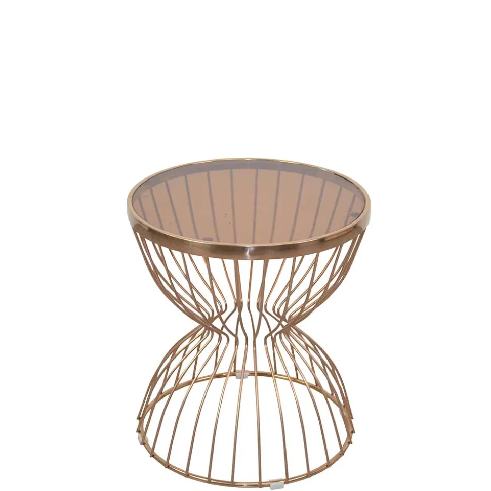 50x57x50 Beistelltisch aus Metall Rosegold - Ostranca