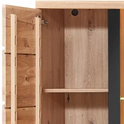 90x203x38 Beleuchtete Vitrine teilmassiv - Mattadore