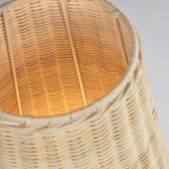 30x70x30 Bodenleuchte aus Rattan Geflecht in Beige - Jannios