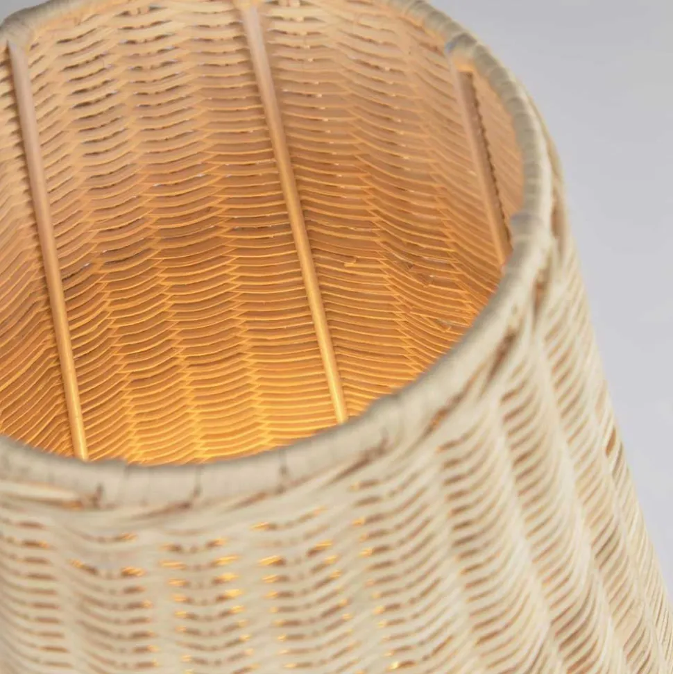 30x70x30 Bodenleuchte aus Rattan Geflecht in Beige - Jannios