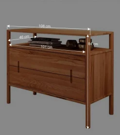 108x84x46 Breite Hochkommode mit Fach - Indrya