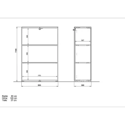 80x120x37 Büro Aktenschrank abschließbar - Laszlo I