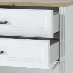 86x127x38 Büro Ordnerschrank 2-türig & 2 Schubladen - Mehady