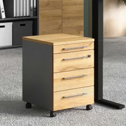 42x61x49 Büro Rollcontainer mit Utensilienfach - Ovgunia