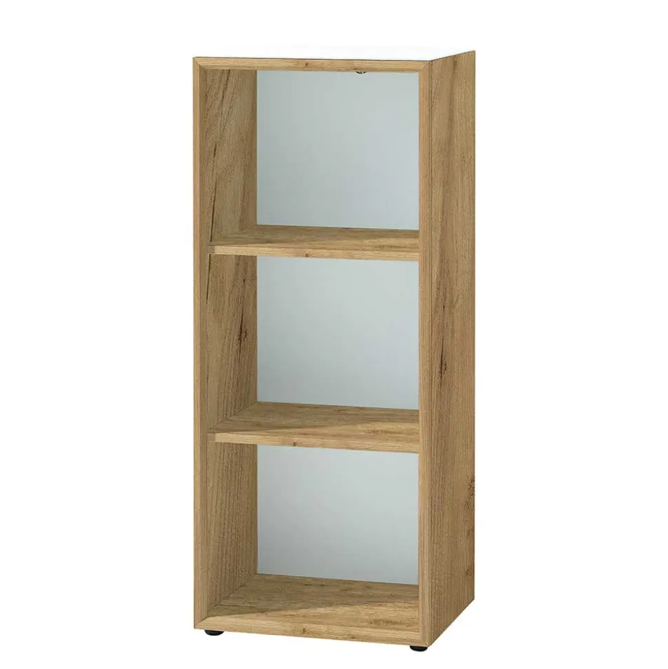 50x120x37 Büroregal in Weiß & Wildeiche - Laszlo