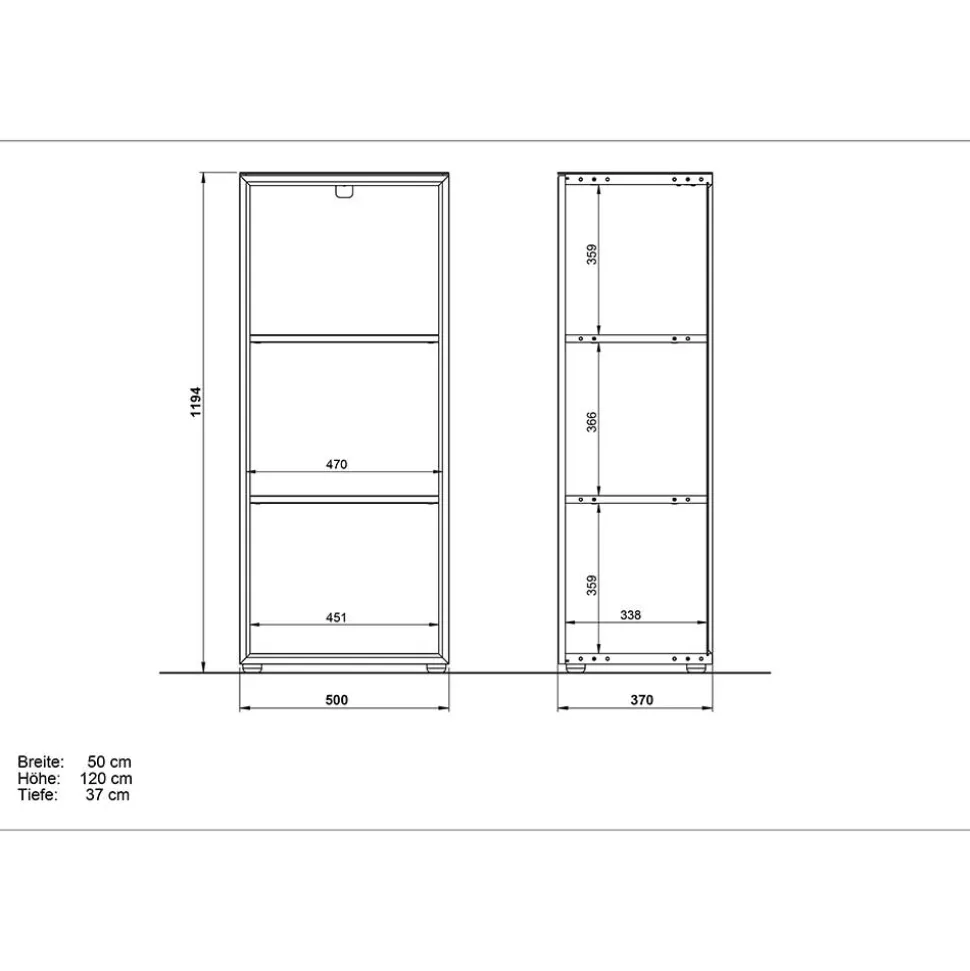 80x120x37 Büroschränke & Büroregal - Laszlo (dreiteilig)