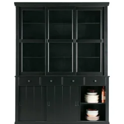 166x215x48 Buffetschrank in Schwarz Kiefer - Nariosca