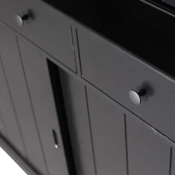 166x215x48 Buffetschrank in Schwarz Kiefer - Nariosca