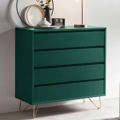 90x90x40 cm 4 Schubladen Kommode in Grün - Ricriava