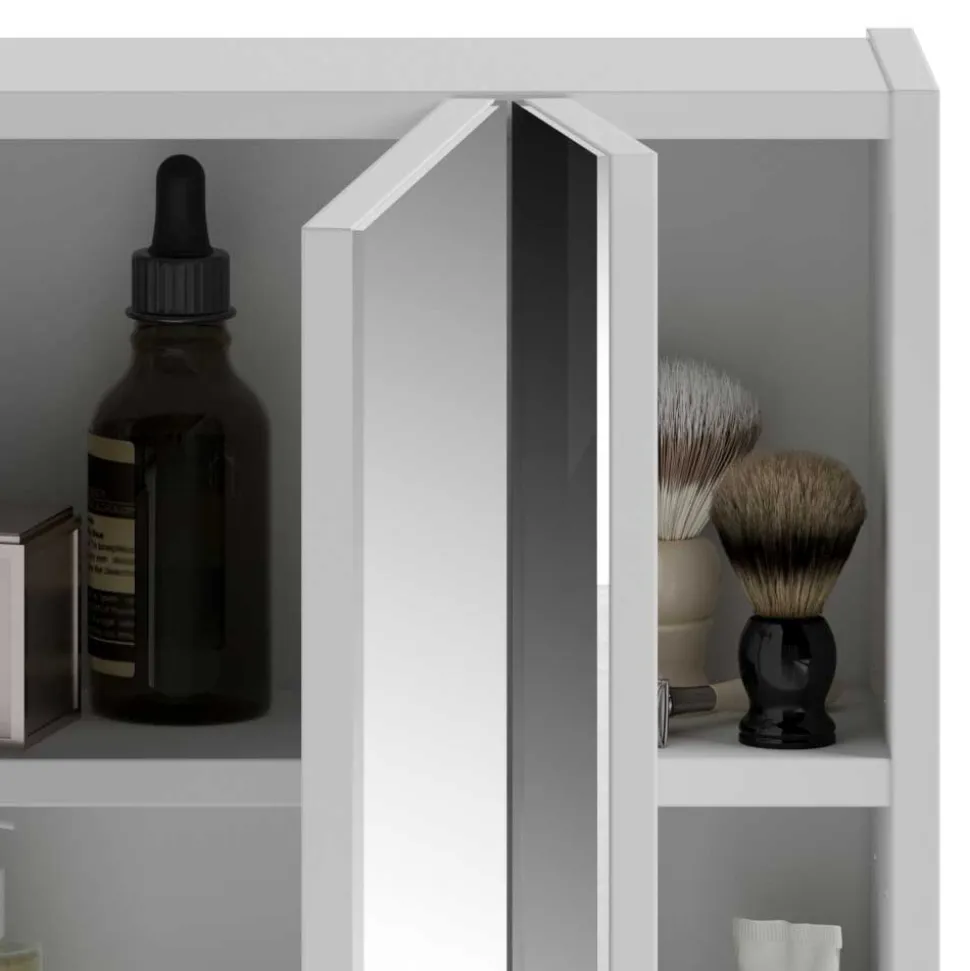 60x70x18 cm Bad Spiegelschrank 3-türig - Whale