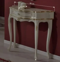 88x75x34 cm Barock Konsolentisch halbrund - Iviada