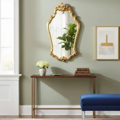 55x92x8 cm Barock Wandspiegel in Gold - Motiz