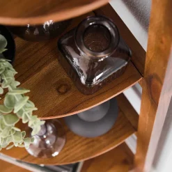 64x148x44 cm Eckregal aus Akazie Massivholz - Skylive