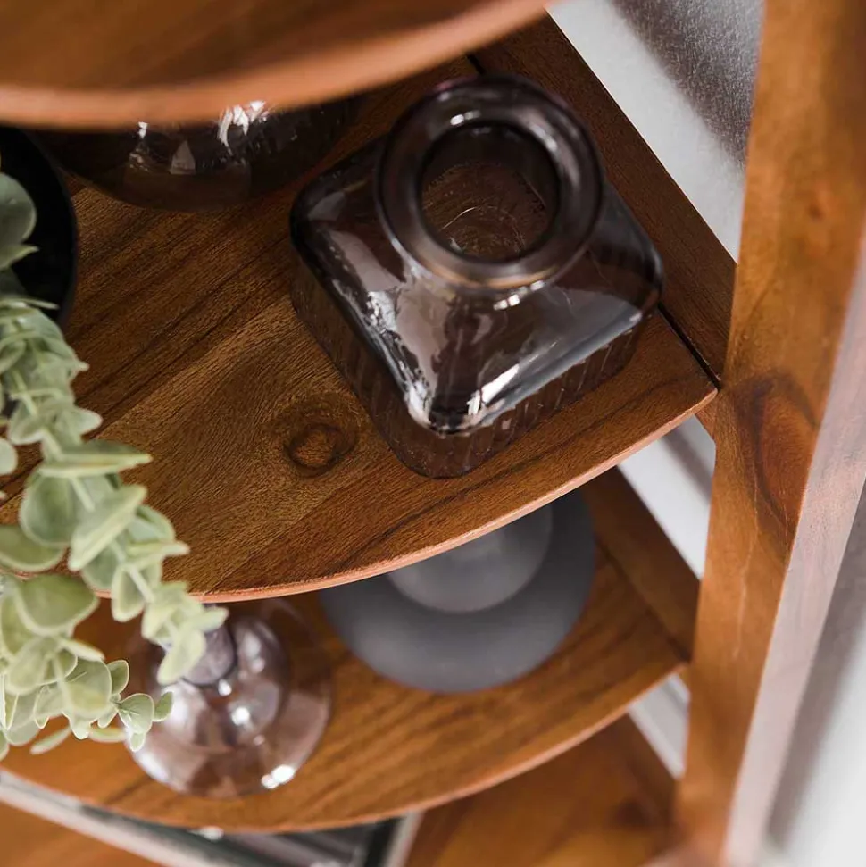 64x148x44 cm Eckregal aus Akazie Massivholz - Skylive