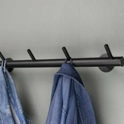 55x8x13 cm Garderobe aus Stahl in Schwarz - Yanathon