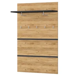 96x14x30 cm Garderobe Paneel in Wildeiche & Grau - Orsecca