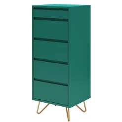 45x110x40 cm Grüne Hochkommode mit Spiegel - Ricriava