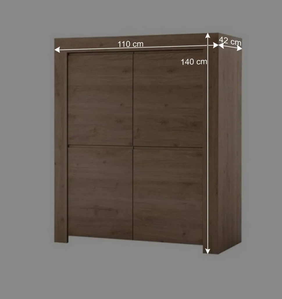 110x140x42 cm Highboard 4-türig - Karika