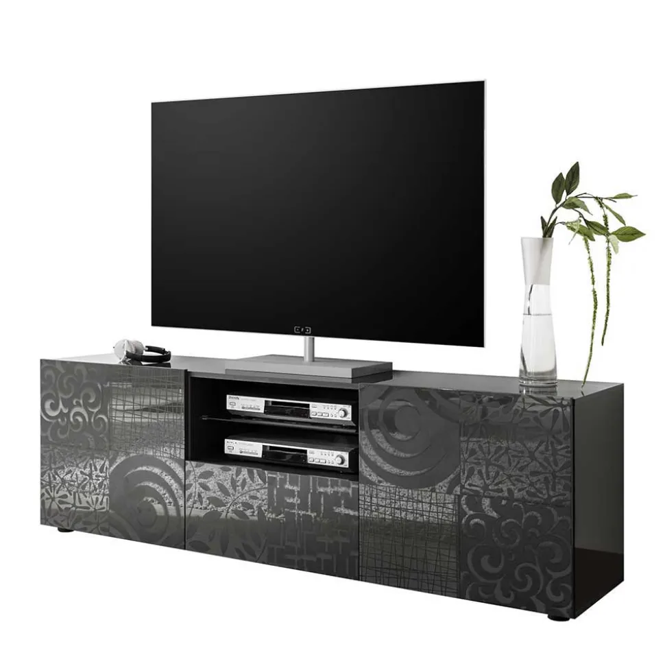 181x57x42 cm Hochglanz TV Element in Grau - Ipatal I