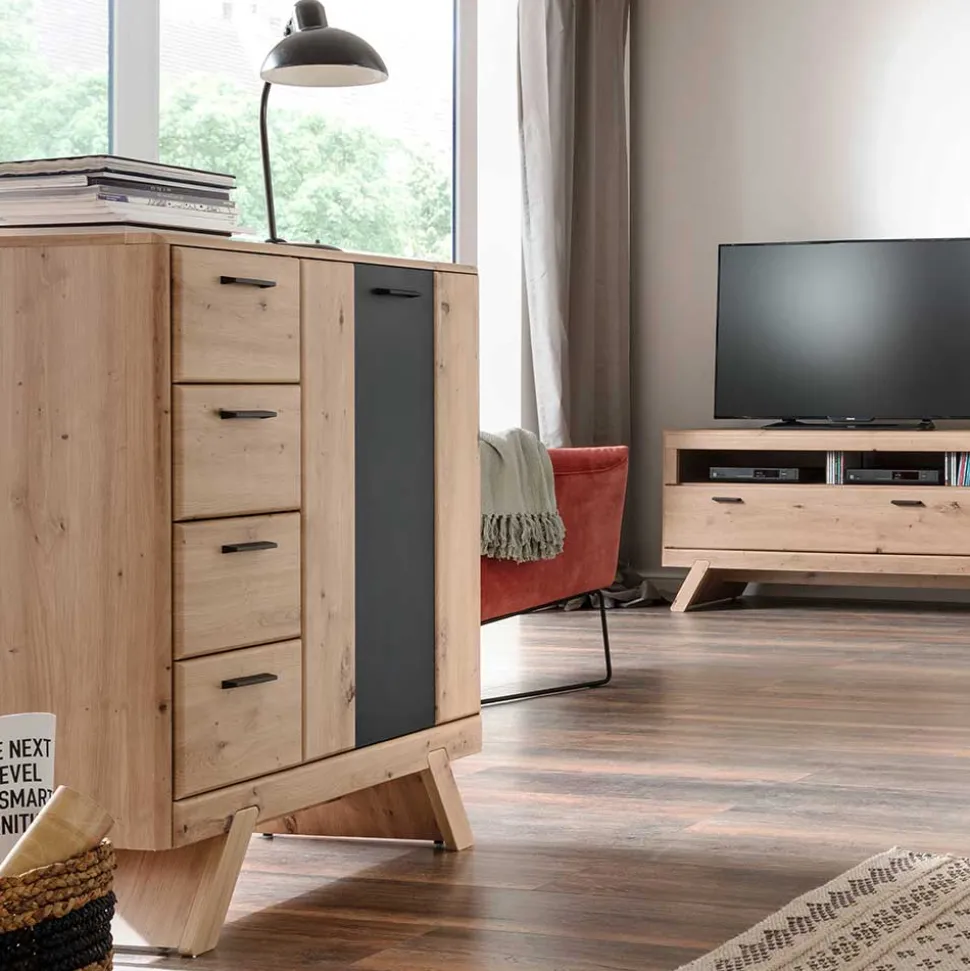 89x103x44 cm Kommode in Holzdekor Eiche - Larinca