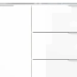 134x101x42 cm Kommode in Weiß mit Glas - Rufu