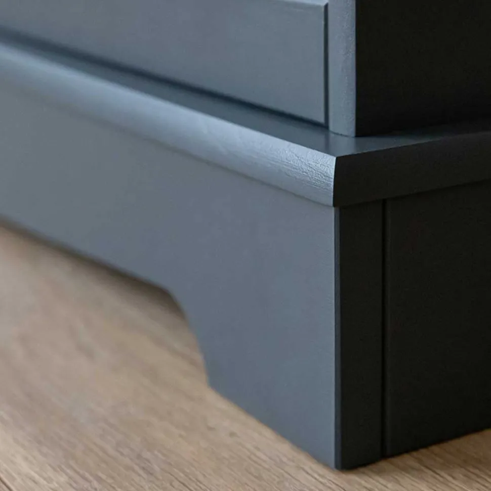 112x88x45 cm Landhaus Kommode in Grau & Eiche - Witenga