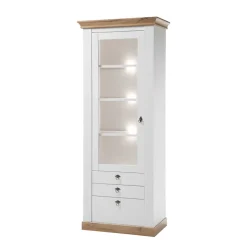 82x204x44 cm Landhaus Vitrine mit Glastür - Diatara
