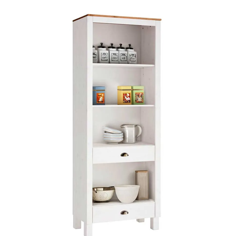 75x205x40 cm Landhausregal in Weiß - Canarius