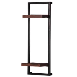 30x80x11 cm Metall Wandregal mit zwei Ablagen - Solapura