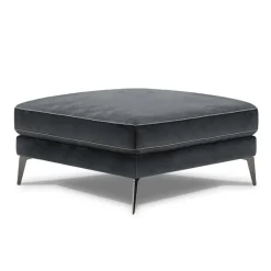 84x49x84 cm Polsterhocker in Anthrazit Samt - Temir