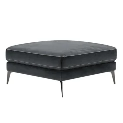 84x49x84 cm Polsterhocker in Anthrazit Samt - Temir