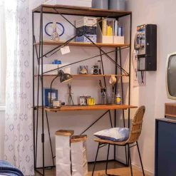 120x202x60 cm Regal mit Schreibtisch im Loft Style - Offia