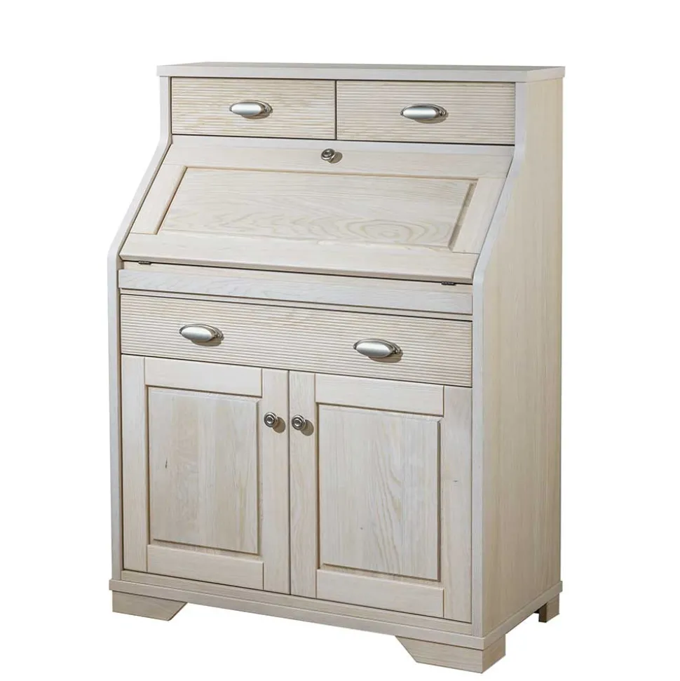 87x117x44 cm Sekretär aus Eiche White Washed - Larioja