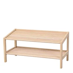 80x40x37 cm Skandi Schuhregal mit zwei Ablagen - Pluta