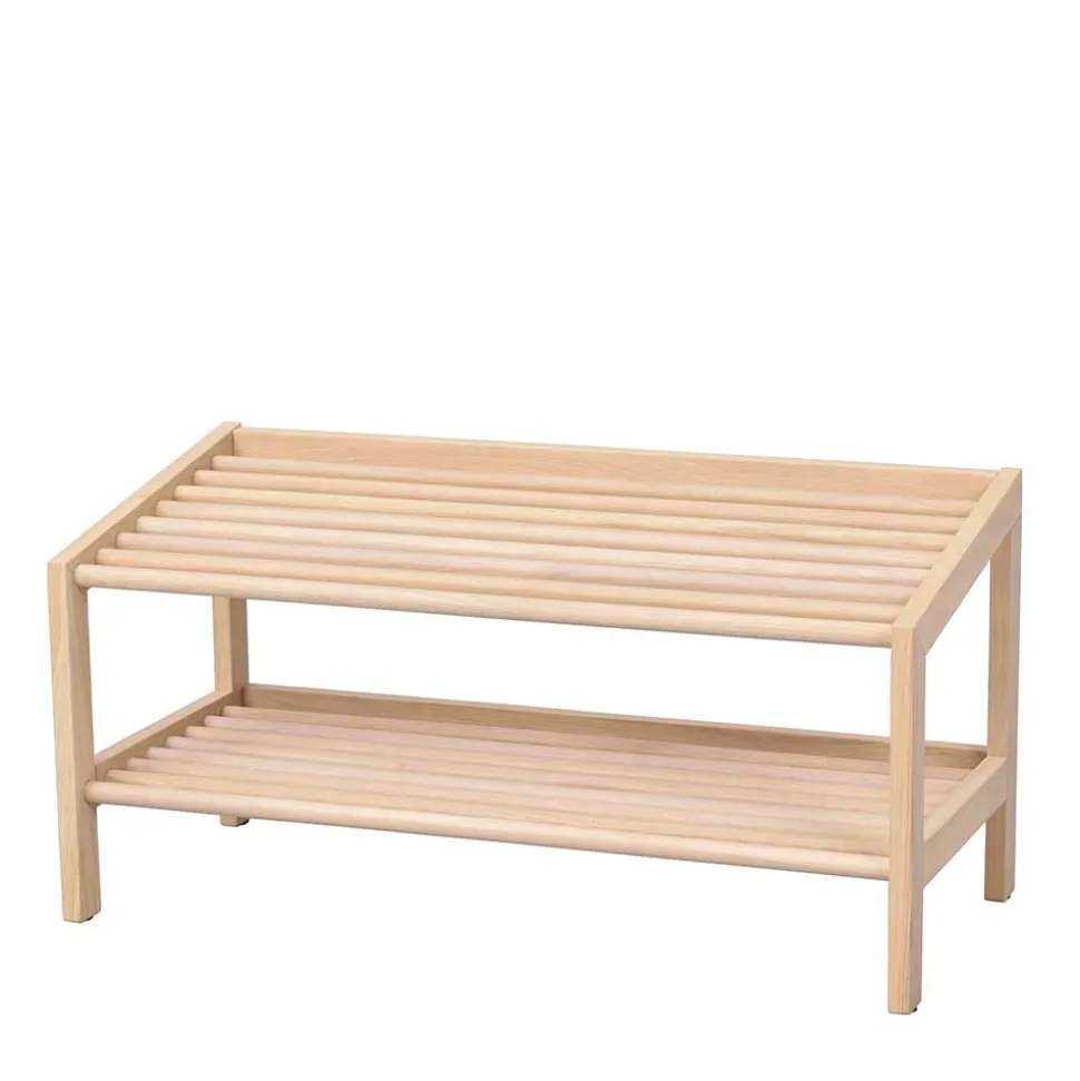 80x40x37 cm Skandi Schuhregal mit zwei Ablagen - Pluta