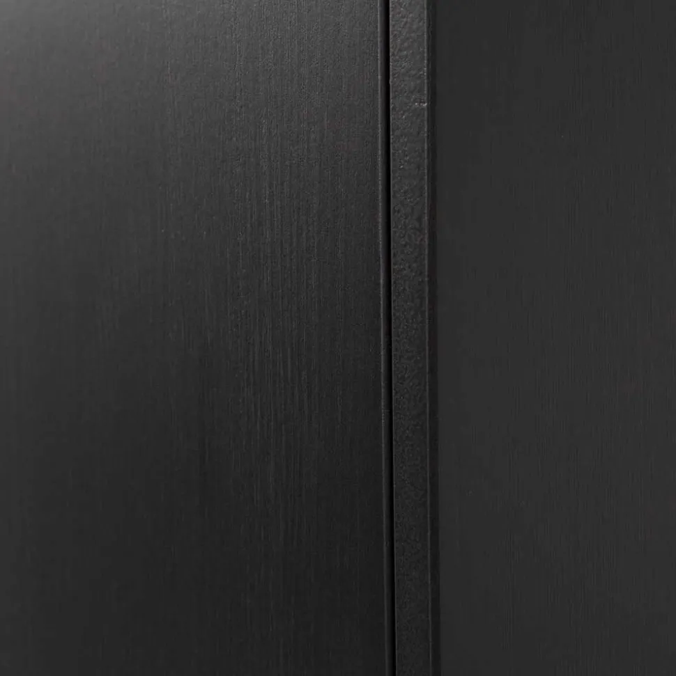 44x188x35 cm 1-türiger Schrank in Schwarz lackiert - Riley