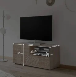 121x57x42 cm TV Board in Dekor Eiche Sonoma - Bielvas