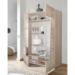 121x166x42 cm Vitrine mit Muster Print Front - Bielvas