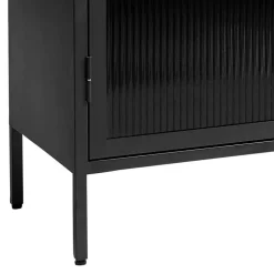 90x190x40 cm Vitrinenschrank aus schwarzem Metall - Gulliver