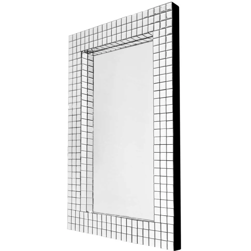 60x90x4 cm Wandspiegel mit Mosaik Rahmen - Solu