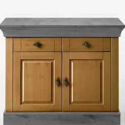 108x85x45 Country Kommode in Kiefer Lauge & Grau - Eshelas