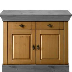 108x85x45 Country Kommode in Kiefer Lauge & Grau - Eshelas