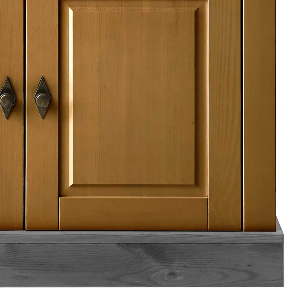 108x85x45 Country Kommode in Kiefer Lauge & Grau - Eshelas