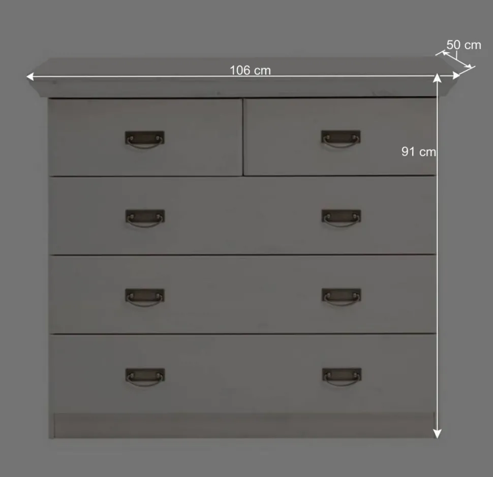 106x91x50 Country Style Kommode zweifarbig - Sibiuta