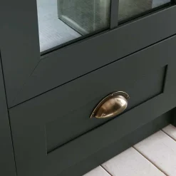 50x197x43 Country Vitrine in Dunkelgrün - Niestov