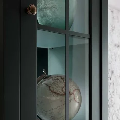 50x197x43 Country Vitrine in Dunkelgrün - Niestov