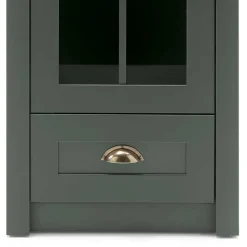 50x197x43 Country Vitrine in Dunkelgrün - Niestov