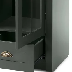 50x197x43 Country Vitrine in Dunkelgrün - Niestov