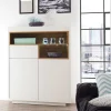 99x135x40 Design Highboard in Weiß & Eiche - Rucian